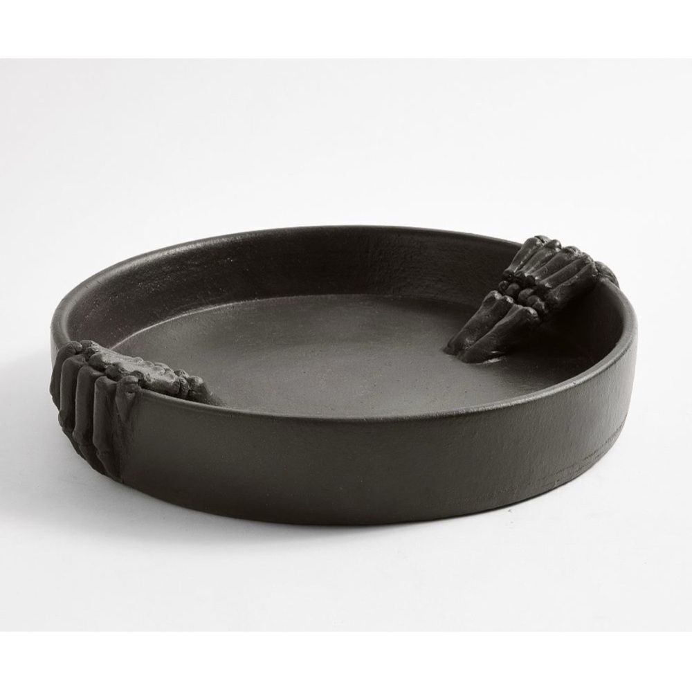 Retired Pottery Barn Skeleton Halloween Hand Tray